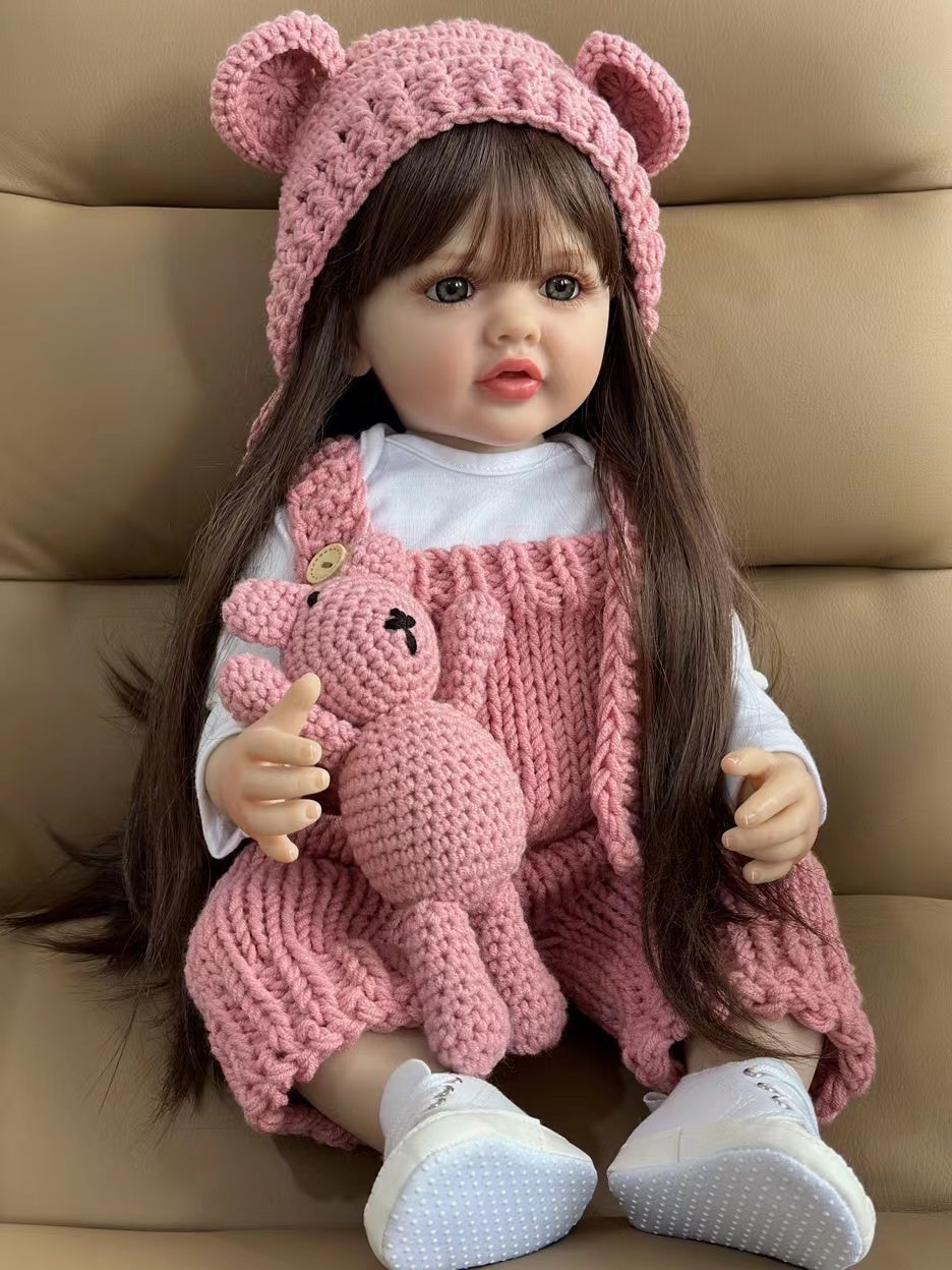 Princesa Manuela Boneca Reborn Corpo inteiro de Silicone Cabelo Longo