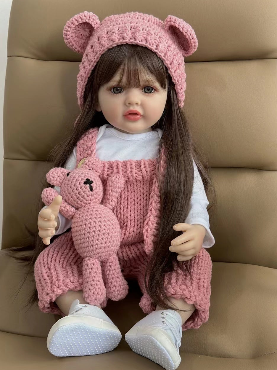 Princesa Manuela Boneca Reborn Corpo inteiro de Silicone Cabelo Longo