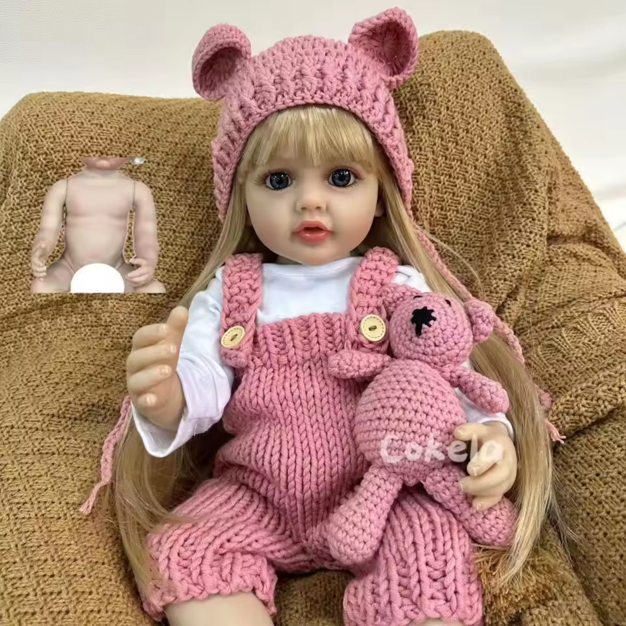 Princesa Manuela Boneca Reborn Corpo inteiro de Silicone Cabelo Longo