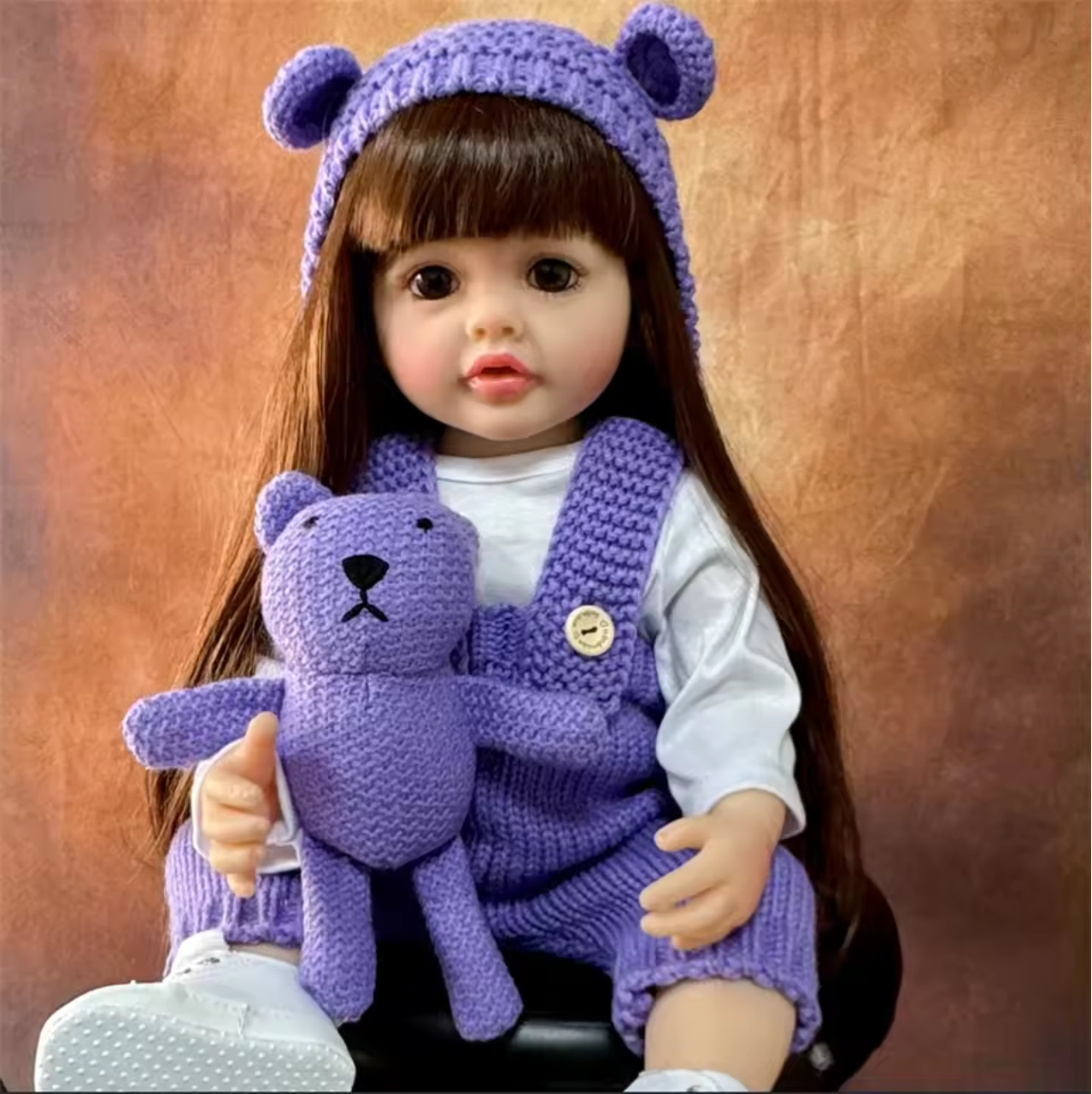 Princesa Manuela Boneca Reborn Corpo inteiro de Silicone Cabelo Longo