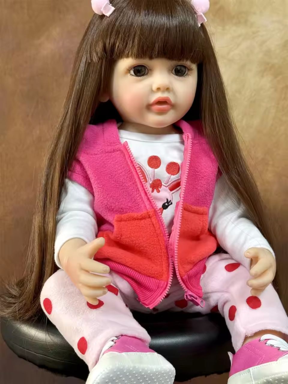 Princesa Manuela Boneca Reborn Corpo inteiro de Silicone Cabelo Longo