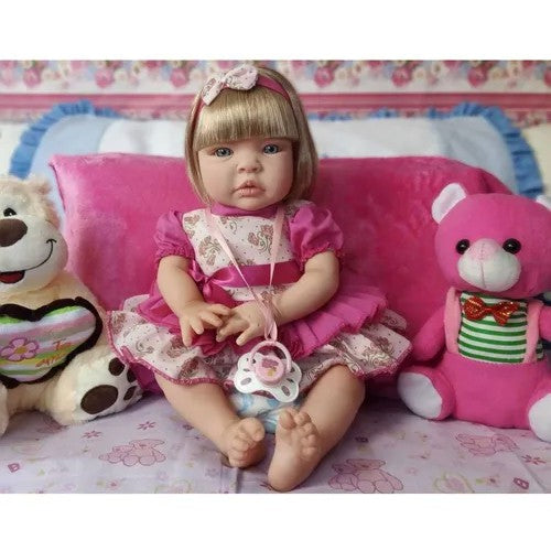 KIT BONECA 1 BEBE REBORN LOIRA E 1 MORENA COM CHUPETA MAGNETICA