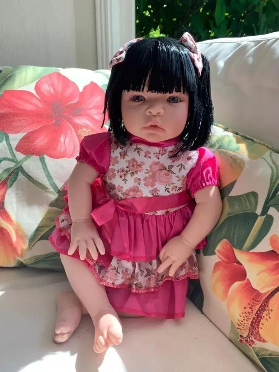 Boneca Baby Kiss Morena Sidnyl com Sons de Bebê – Tipo Reborn