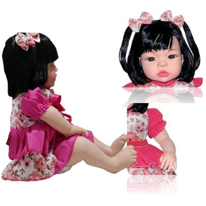 Boneca Baby Kiss Morena Sidnyl com Sons de Bebê – Tipo Reborn