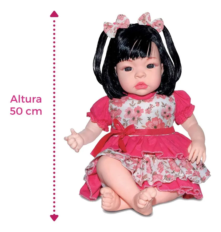 Boneca Baby Kiss Morena Sidnyl com Sons de Bebê – Tipo Reborn