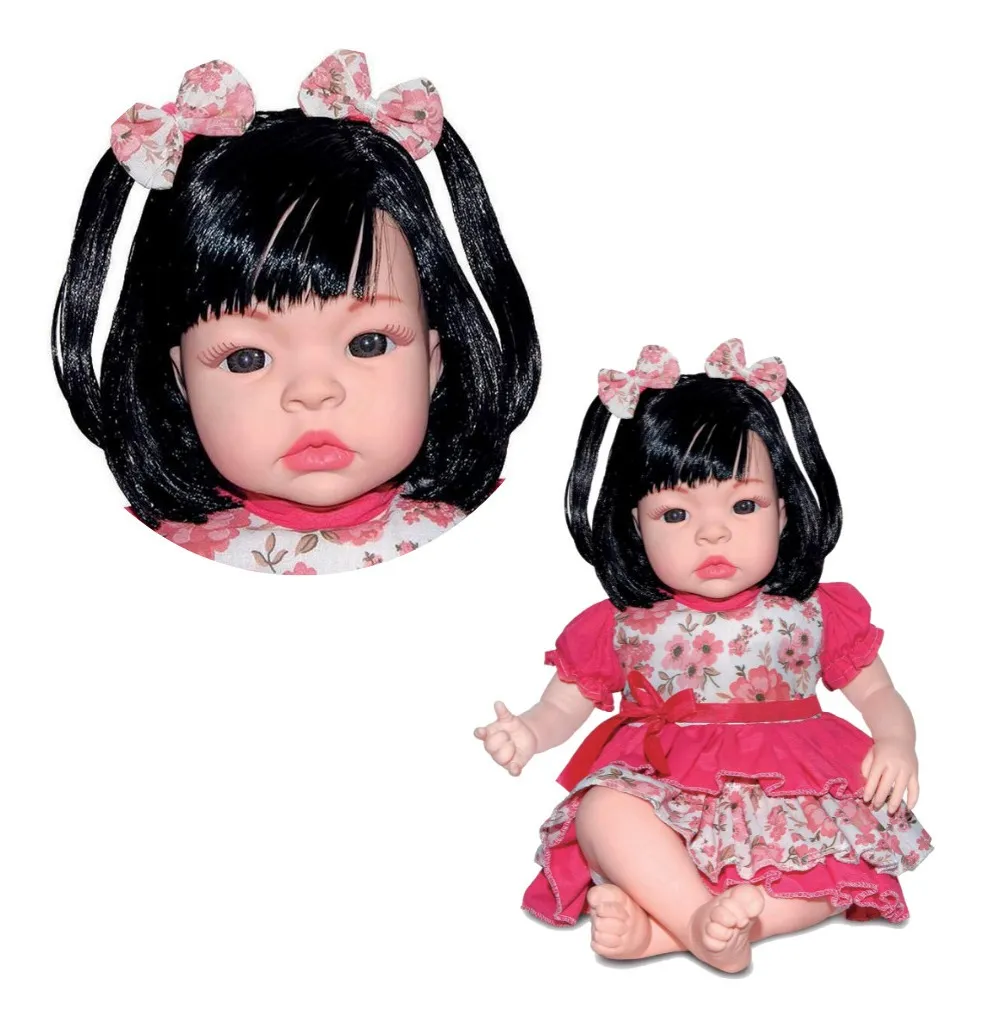 Boneca Baby Kiss Morena Sidnyl com Sons de Bebê – Tipo Reborn