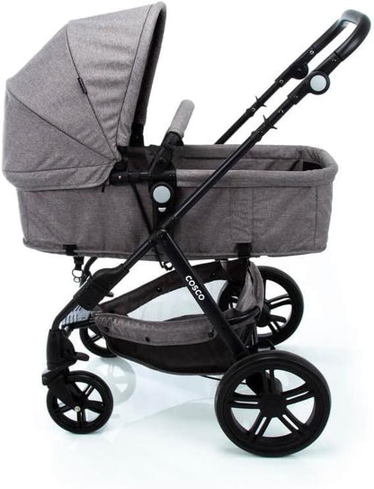 Carrinho de Bebê Cosco Travel System Poppy Duo Mescla – 0 a 15kg com Bebê Conforto