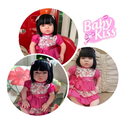Boneca Baby Kiss Morena Sidnyl com Sons de Bebê – Tipo Reborn