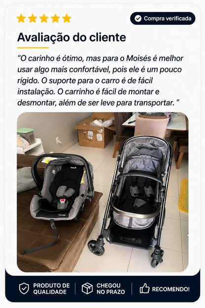 Carrinho de Bebê Safety 1st Bytes Preto Compacto - Fechamento com 1 Mão