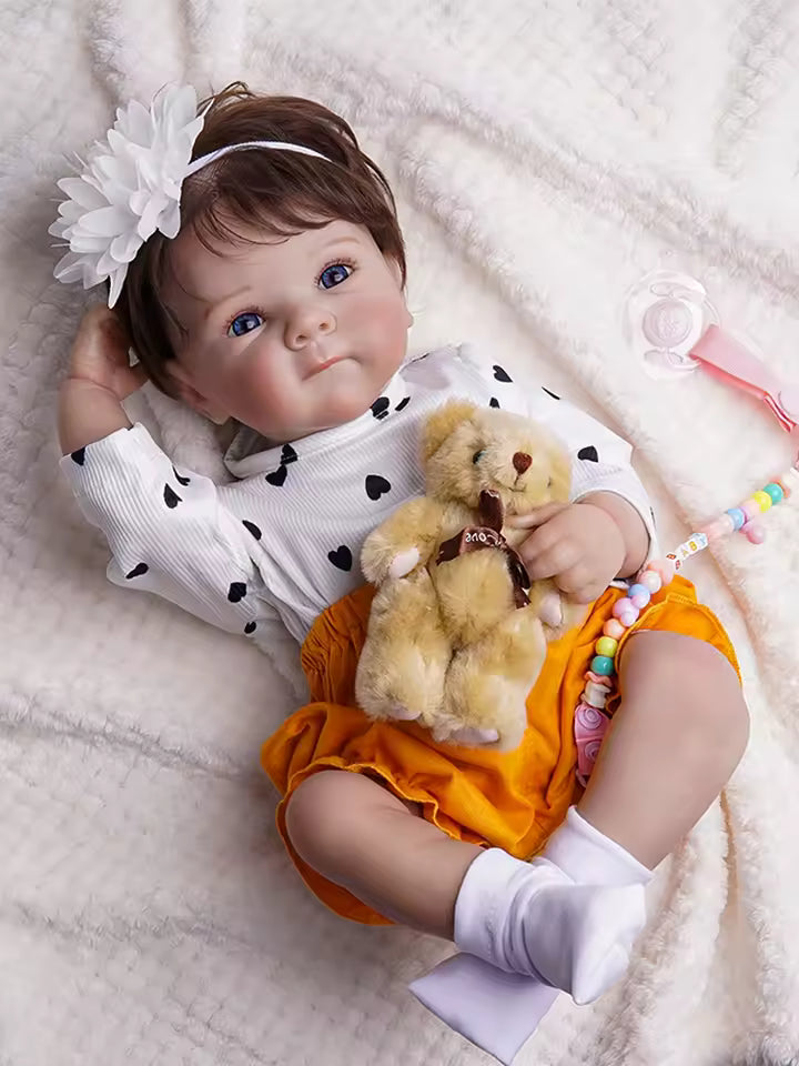 Boneca Bebê Reborn menina, Realista em Silicone – Pode dar Banho