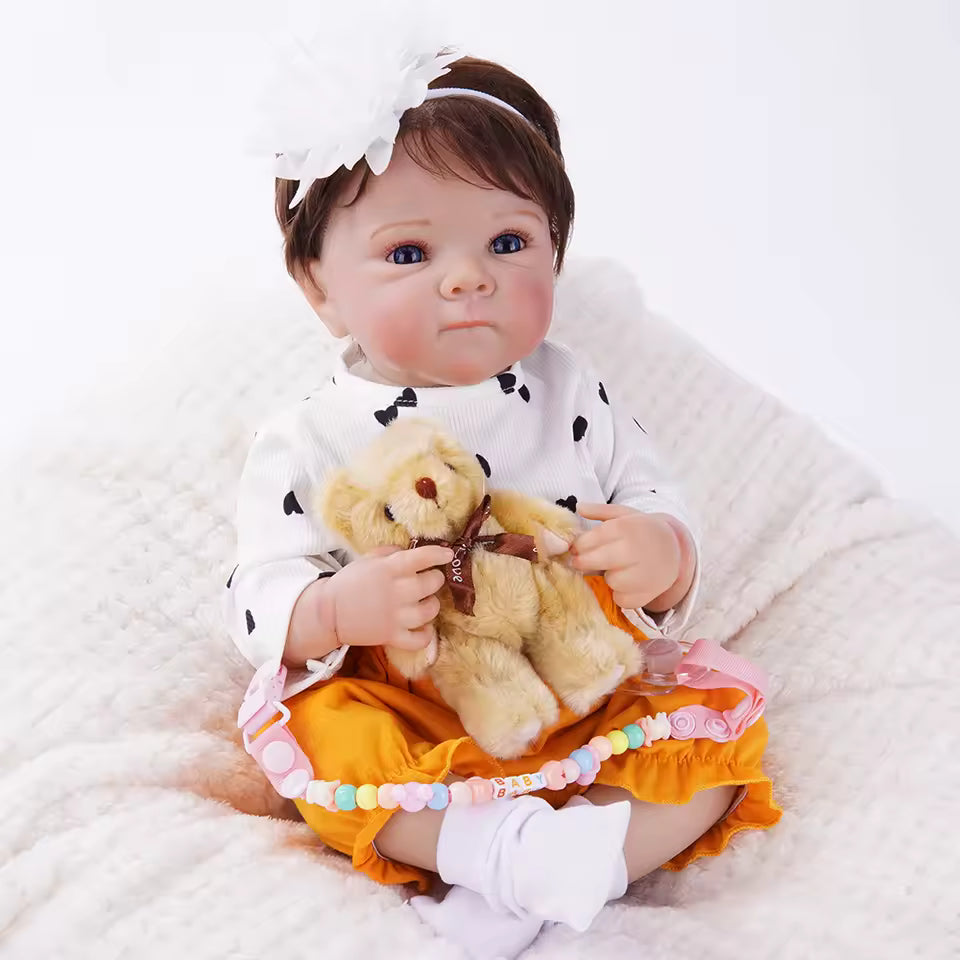 Boneca Bebê Reborn menina, Realista em Silicone – Pode dar Banho