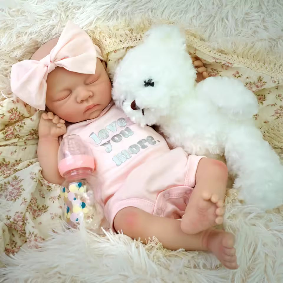Boneca Bebê Reborn Menina em Silicone Sólido – Pode Tomar Banho