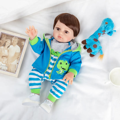 (PRONTA ENTREGA) - Boneca Reborn Menino Davi - Corpo inteiro de Silicone, Corpo Macio, Presente de Aniversário