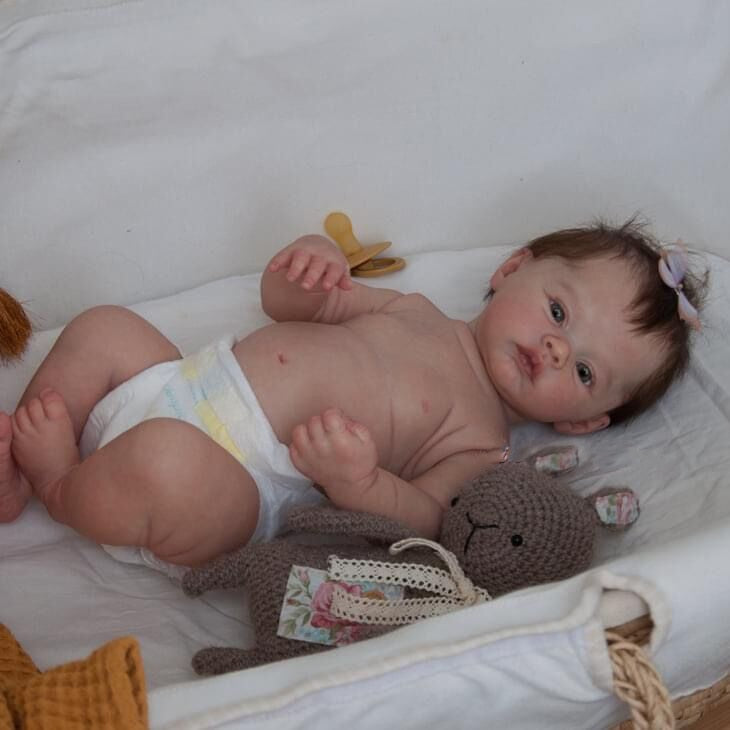 Bebê Reborn Menina Isaac -  Silicone vinil realista recém-nascido