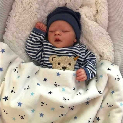 Bebê  Reborn Levi Realista Recém-nascido Silicone Vinil e corpo de Pano Pele 3D Premium
