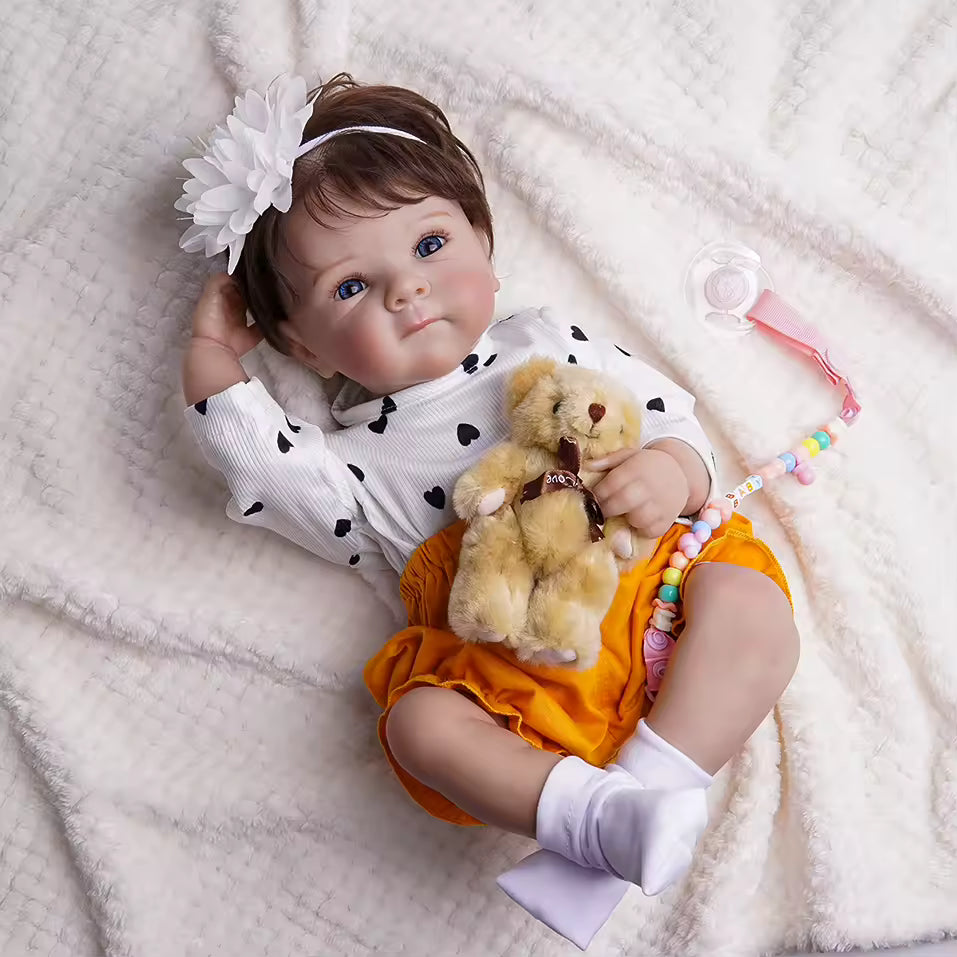 Boneca Bebê Reborn menina, Realista em Silicone – Pode dar Banho
