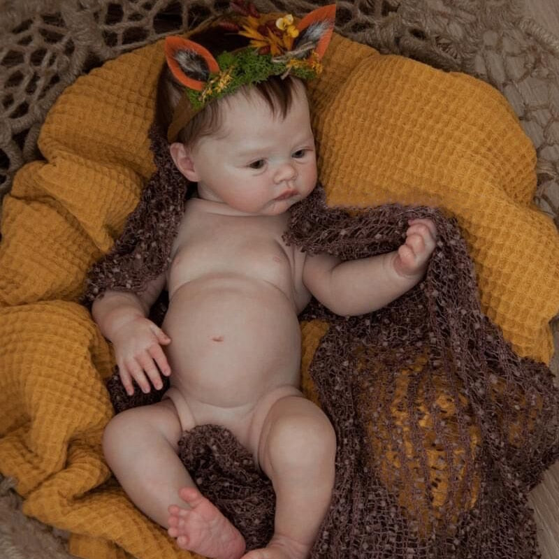Bebê Reborn Menina Isaac -  Silicone vinil realista recém-nascido