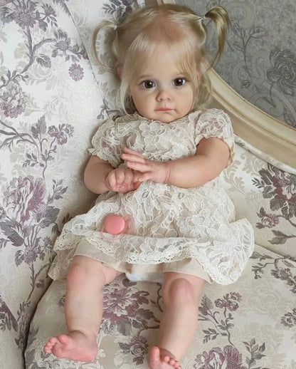 Princesa Sophie Bebe Reborn Silicone Pele 3D Realista Cabelo Loiro