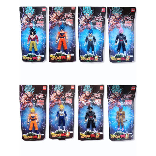 KIT 4 BONECOS DRAGON BALL Z GOKU ARTICULADOS 18 CM LACRADO